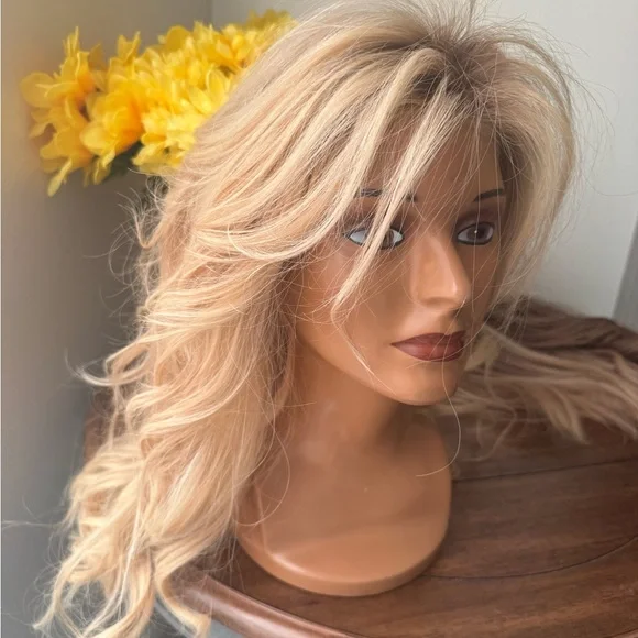 Human Hair Wig by Raquel Welch Hand Tied Top Blonde Rooted STUNNING HIGH-END WIG - Picture 10 of 15